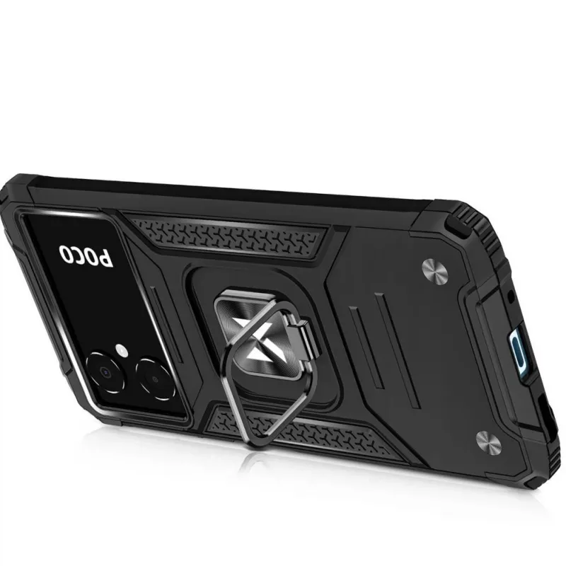 Wozinsky Ring Armor Case, skirtas Google Pixel 7 Pro – Šarvuotas dėklas su magnetiniu laikiklio žiedu – Juoda