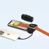 Wozinsky WF16-YLS Mini Power Bank 5000mAh 15W su įmontuotu USB-C laidu ir Apple Watch įkrovikliu - Juoda