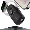 Wozinsky WF16-YLS Mini Power Bank 5000mAh 15W su įmontuotu USB-C laidu ir Apple Watch įkrovikliu - Juoda