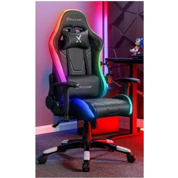 X Rocker Agility Compact eSports Gaming Office Chair su LED apšvietimu ir programėlės valdymu - Juoda (2023028)