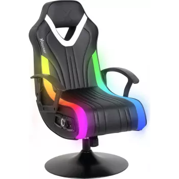 X-Rocker Fury RGB 2.1 Gaming Floor Rocker Chair Black with Neo Motion LED & 2.1 Sound System (2023039)