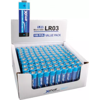 XCell Performance LR03 Micro AAA baterijos (šarminės) – 100 vnt. dėžutė