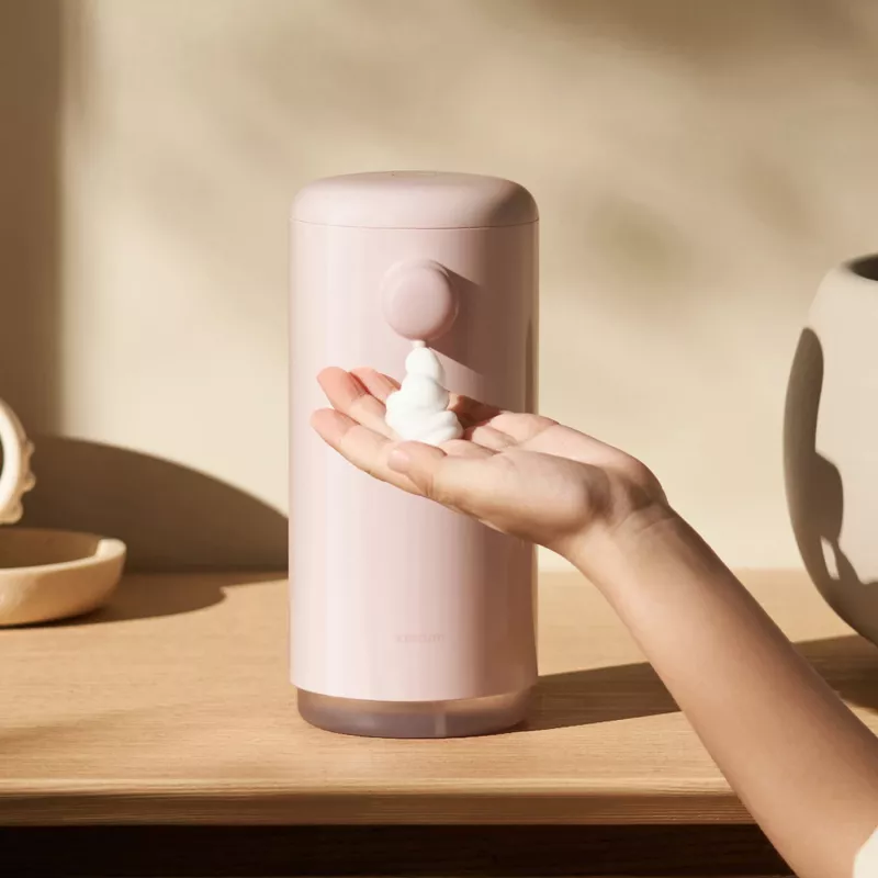 Xiaomi automatinis muilo dozatorius - rožinis (spalvų leidimas) | bekontaktis putojančio rankų muilo dozatorius