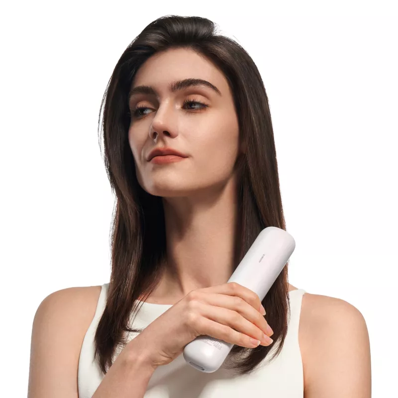 Xiaomi belaidis plaukų tiesintuvas-šepetys 2600mAh USB-C 3 temperatūros režimai 200°C joninis baltas