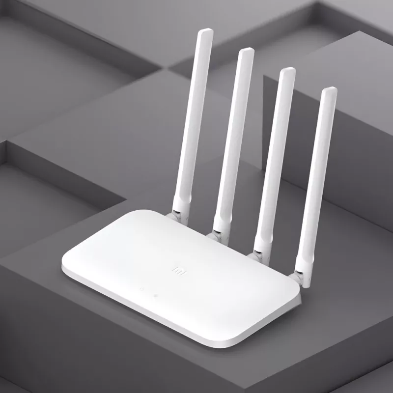 Xiaomi Mi Router 4C Wi-Fi 4 belaidis maršrutizatorius (2.4GHz, 300 Mbps, 4 antenos, 3x Fast Ethernet) baltas