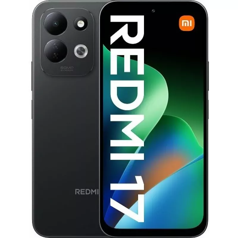 Xiaomi Redmi 17 6.9 colio LCD 4GB+128GB Dual SIM 4G išmanusis telefonas Android 16 NFC juodos spalvos