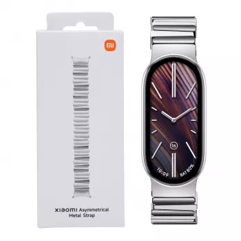Xiaomi Smart Band 10 asimetrinis metalinis dirželis – sidabrinis