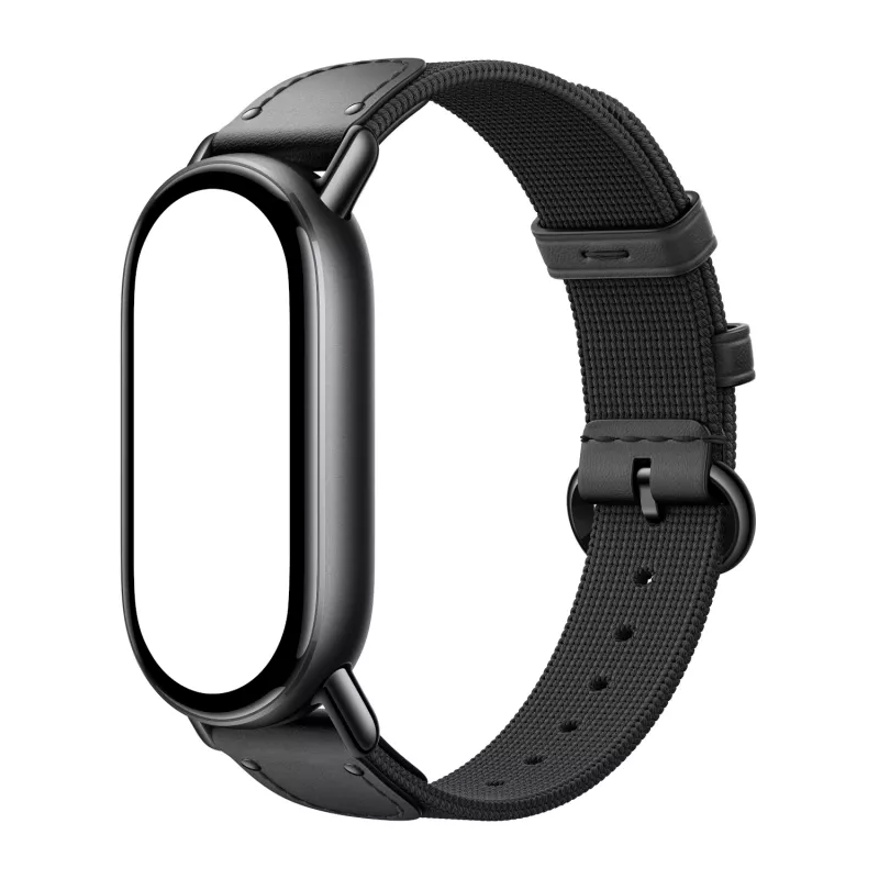 Xiaomi Smart Band 10 megztas šilko dirželis - juodas
