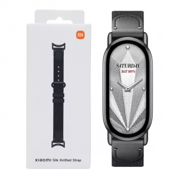 Xiaomi Smart Band 10 megztas šilko dirželis - juodas