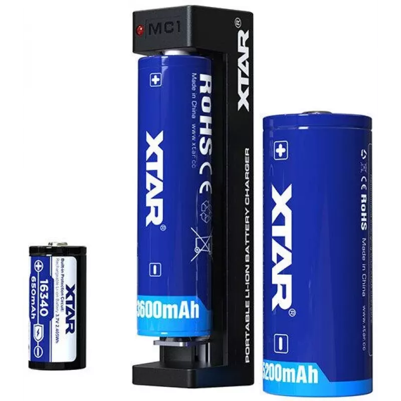 XTAR MC1 USB-C vieno lizdo Li-ion akumuliatorių kroviklis