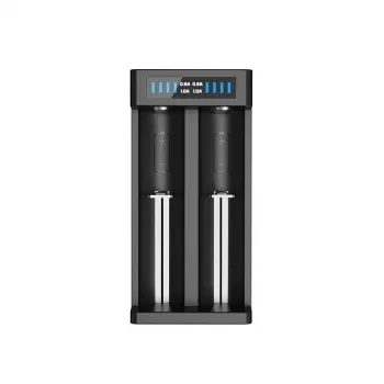 XTAR MC2+ 2 lizdų ličio jonų akumuliatorių įkroviklis, skirtas 18650, 21700, 26650 ir kt. (USB maitinimas)