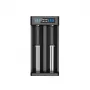 XTAR MC2+ 2 lizdų ličio jonų akumuliatorių įkroviklis, skirtas 18650, 21700, 26650 ir kt. (USB maitinimas)