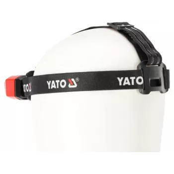 Yato YT-08594 COB LED darbinė lempa su magnetiniu pagrindu ir pasukamu kabliu, 200 lm, 3x AA, juoda/raudona