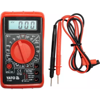 Yato YT-73080 Skaitmeninis multimetras su apšvietimu, rankiniu diapazonu, CAT II 600V