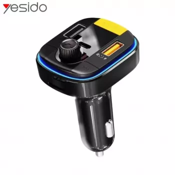 YESIDO Bluetooth į FM siųstuvą 43W Greitas Automobilinis Įkroviklis Y45 Juodas