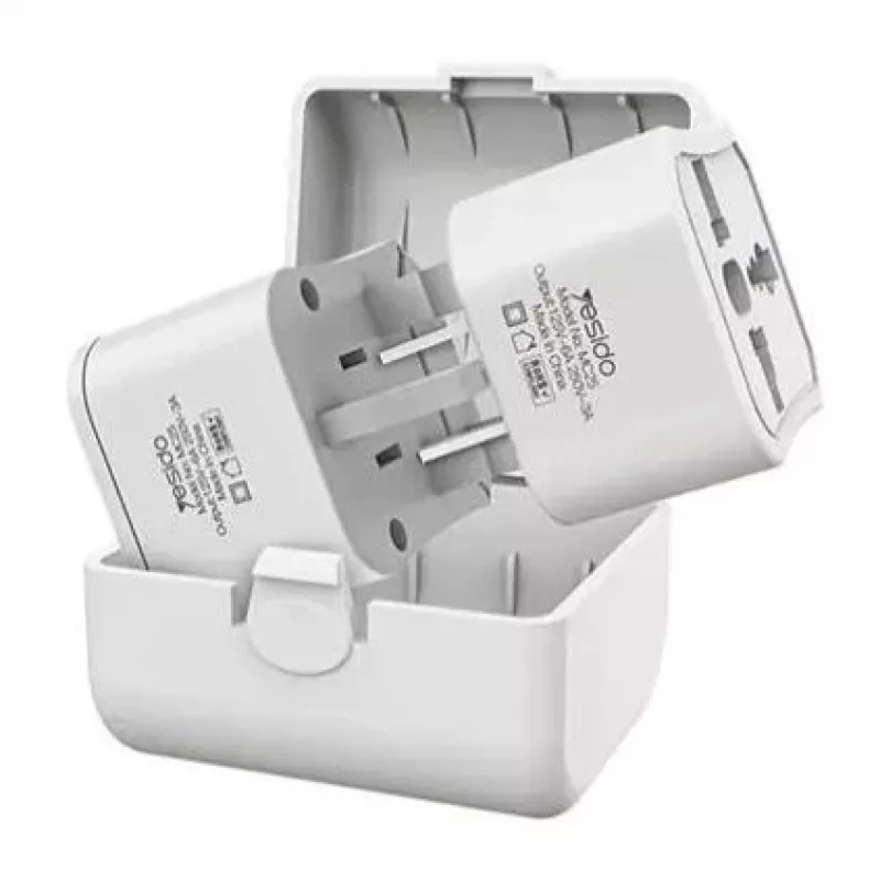 YESIDO MC25 kelioninis adapterių rinkinys baltas