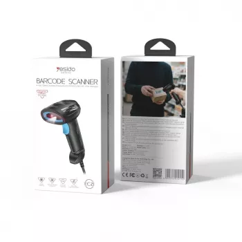 YESIDO S50 Wired Barcode Scanner Black