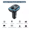YESIDO Y44 MP3 grotuvas Bluetooth automobilinis įkroviklis su QC3.0, LED ekranu, laisvų rankų skambučiais, juodas