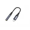 YESIDO YAU37 Lightning į 3,5 mm garso adapterio laidas, nailono pynė, aliuminio lydinys, juodas, 12 cm