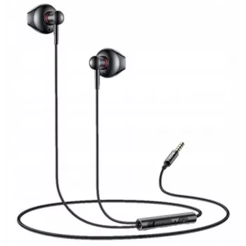 YESIDO YH47 įdedami laidiniai ausinukai su mikrofonu, 3,5 mm lizdas, juodi
