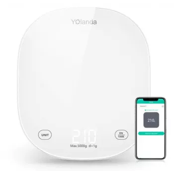 Yolanda CK10A išmaniosios virtuvės svarstyklės su Bluetooth, 3000g talpa, 0,1g tikslumu, įkraunamos per USB-C