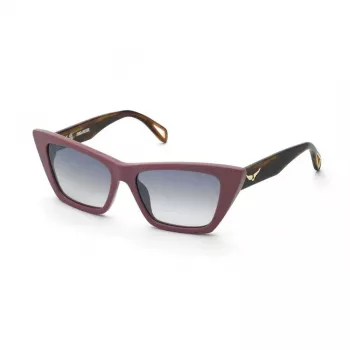 ZADIG & VOLTAIRE AKINIAI NUO SAULĖS SZV419-55816X Moteriški acetatiniai rėmeliai, pilki veidrodiniai lęšiai 55/16/140 mm
