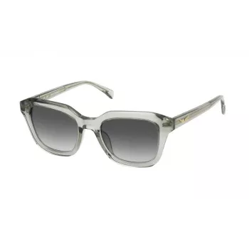 ZADIG & VOLTAIRE SZV364-5009RM Unisex stačiakampiai akiniai nuo saulės - juodas acetatinis rėmelis, pilki gradientiniai lęšiai - 50/17/140 mm