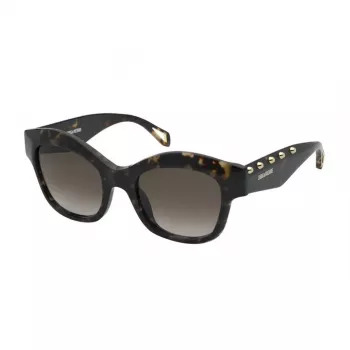 ZADIG & VOLTAIRE SZV410-5204BL Moteriški stačiakampiai acetatiniai akiniai nuo saulės - Juodas rėmelis, pilki lęšiai, 52 mm