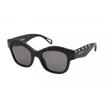 ZADIG & VOLTAIRE Moteriški drugelio formos akiniai nuo saulės SZV410-520803 Juodi/Pilki gradientiniai 52mm