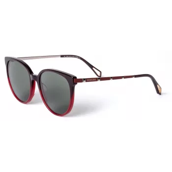 ZADIG & VOLTAIRE Moteriški akiniai nuo saulės SZV307-5506BD - stačiakampis acetatinis rėmelis su UV400 pilkais polikarbonatiniais lęšiais 55/19/145 mm