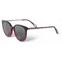 ZADIG & VOLTAIRE Moteriški akiniai nuo saulės SZV307-5506BD - stačiakampis acetatinis rėmelis su UV400 pilkais polikarbonatiniais lęšiais 55/19/145 mm