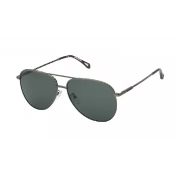 ZADIG & VOLTAIRE Moteriški akiniai nuo saulės SZV378-580568 - Juodas acetato rėmelis, pilki polikarbonatiniai lęšiai, 58 mm