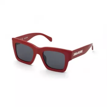 ZADIG & VOLTAIRE Moteriški akiniai nuo saulės SZV421-5006XX (50/21/140 mm) Juodas acetatinis rėmas, pilki polikarbonatiniai lęšiai, UV400