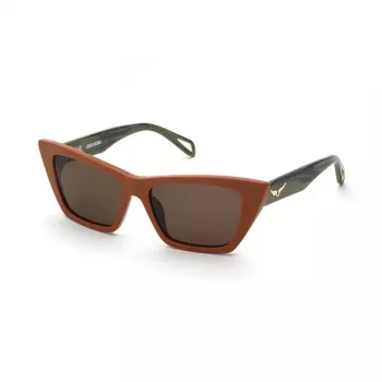 ZADIG & VOLTAIRE moteriški akiniai nuo saulės SZV419 Havana acetatas rudi gradientiniai lęšiai 55/16/140 mm