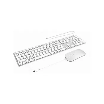 ZAGG Wired USB-C Keyboard and Mouse for Apple Devices - Silver (Swiss Layout)