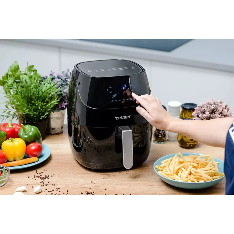 Zelmer ZAF5500B Elektra 5L skaitmeninė oro gruzdintuvė - 1500W, juoda