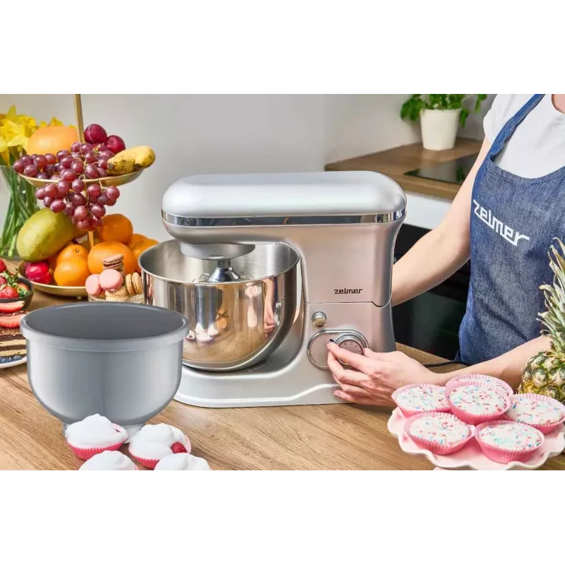 Zelmer ZKR1360 Stacionarus maišytuvas – 1300 W, 5.5 L dubuo, planetinis maišymas, juoda/sidabrinė