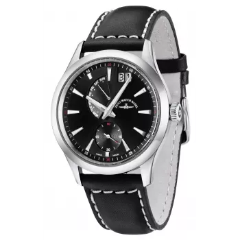ZENO MAN 6662-7004Q-G1 Swiss Quartz Men's Watch 42mm Black Dial Leather Strap