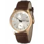 ZENO MAN 66627004QPRF 42mm Šveicariškas automatinis laikrodis juodu ciferblatu ir rudu odiniu dirželiu