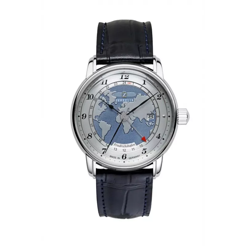 Zeppelin Friedrichshafen 85963 Automatinis laikrodis, 42mm, juodas ciferblatas, odinis dirželis