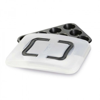 GUARDINI kepimo forma 12 vnt. su nešiojimo dangteliu Bake Away 27 x 35 x 3 cm