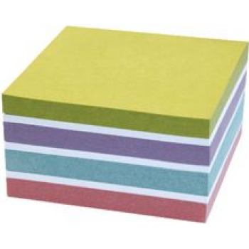 Kores Recycling lipnių lapelių kubas perdirbto popieriaus pastelinių spalvų 75 x 75 mm, 450 lapelių, perdirbtas popierius, patikimas sukibimas, 1 kubas N47463