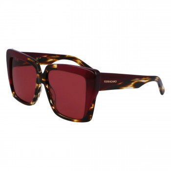 Ferragamo moteriški akiniai nuo saulės SF1060SN-215, Havana rėmeliai, rudi gradientiniai lęšiai, 55 mm