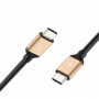 JOYROOM S-M330 USB-C į USB-C 100W greito įkrovimo pintas nailono duomenų kabelis 2m juodas auksinis