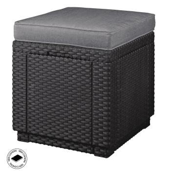KETER Sodo kėdė / daiktadėžė Cube su pagalvėle, pilka