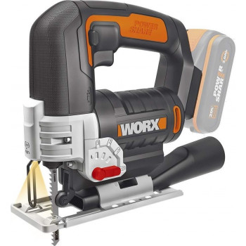 WORX WX543.9 20V belaidis siaurapjūklis su 4 švytuoklinio judesio nustatymais, įrankių nereikalaujančiu geležtės keitimu, LED apšvietimu, 80 mm medienos pjovimo galimybe