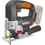 WORX WX543.9 20V belaidis siaurapjūklis su 4 švytuoklinio judesio nustatymais, įrankių nereikalaujančiu geležtės keitimu, LED apšvietimu, 80 mm medienos pjovimo galimybe