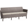 KETER Salemo 3 vietų sofa smėlio spalvos