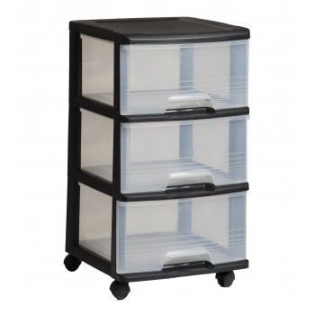 CURVER 3 stalčių sistema 20L stalčių sistema 37x39x61cm juoda/permatoma