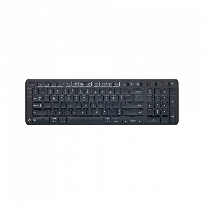 Contour Design Stream Wireless klaviatūra, universali, RF Wireless + USB, AZERTY, belgų, juoda